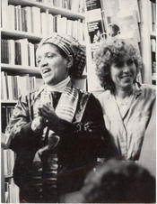 With Dagmar Schultz at a reading in Zurich, 1986 / Freie Universität Berlin, University Archive, NL Lorde, Sig. 106