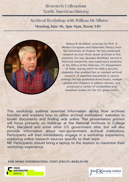 William McAllister Colloquium Poster